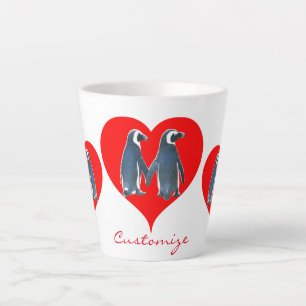 Liebesvögel Penguin Couple Hearts Thunder_Cove Milchtasse