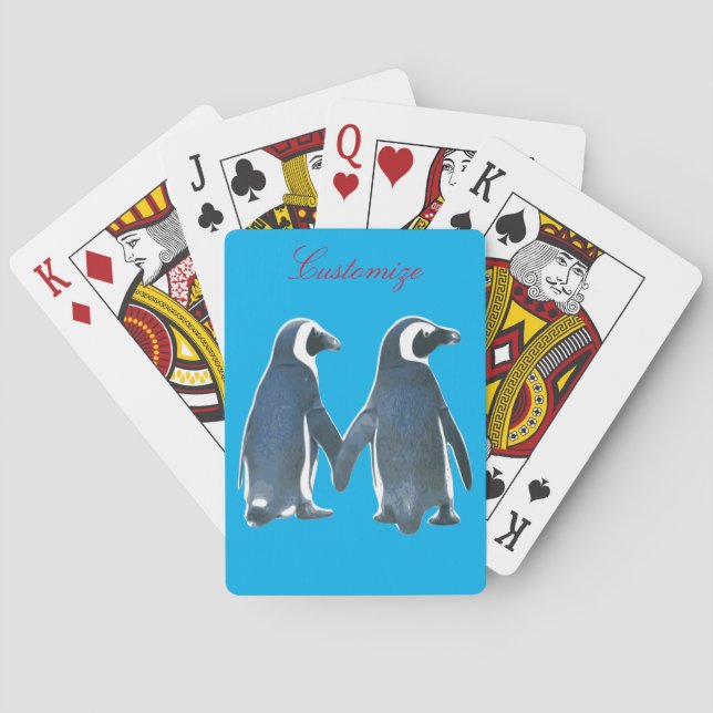 Liebesvögel Penguin Couple Thunder_Cove Spielkarten (Rückseite)