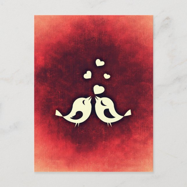 Liebesvögel Postkarte (Vorderseite)