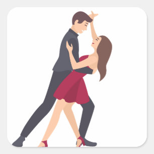 "Liebesvögel" Quadratischer Aufkleber