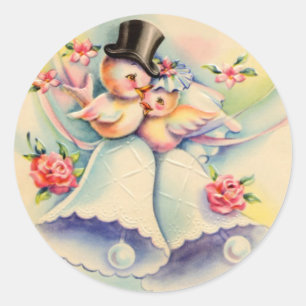 Liebesvögel Runder Aufkleber