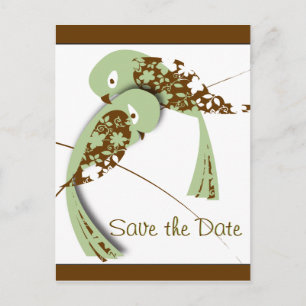 Liebesvögel, Save the Date Ankündigungspostkarte