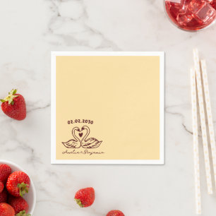 Liebesvogel-Schwan-Cocktailservietten für die Hoch Serviette