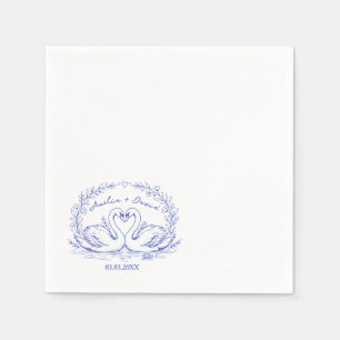 Liebesvogel-Schwäne Handgezeichnete Servietten, Pe Serviette