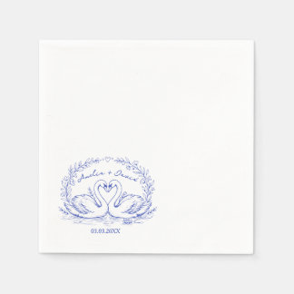 Liebesvogel-Schwäne Handgezeichnete Servietten, Pe Serviette
