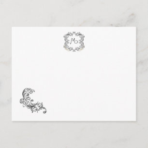 Liebesvögel Schwarz/Weiß-Hochzeit-Platzkarte Postkarte