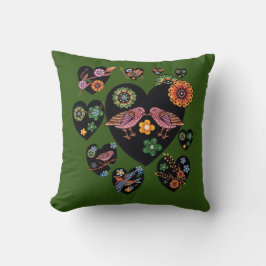 Liebesvögel Skandinavische Volkskunst Kunst Kissen