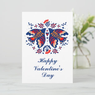 Liebesvögel skandinavische Volkskunst Valentinstag Feiertagskarte
