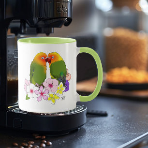 Liebesvögel Tropische Blume Tasse