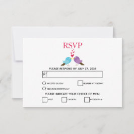 Liebesvögel und Herz-Hochzeit-RSVP-Karten RSVP Karte