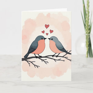 Liebesvögel Valentinstagskarte Karte