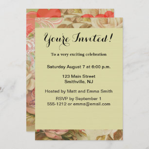 Liebesvögel Vintag antikes Herz Einladung