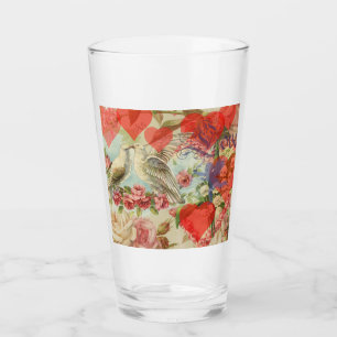Liebesvögel Vintage Antike Herz Glas