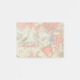 Liebesvögel Vintage Antike Herz Post-it Klebezettel