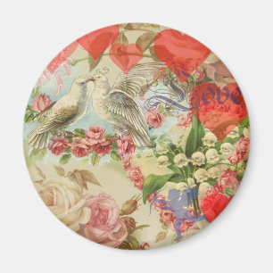 Liebesvögel Vintage antike Liebe Magnet