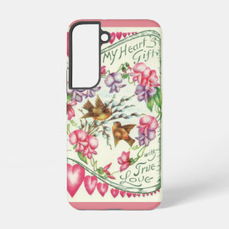 Liebesvögel Vintage Valentinstag Samsung Galaxy Hülle