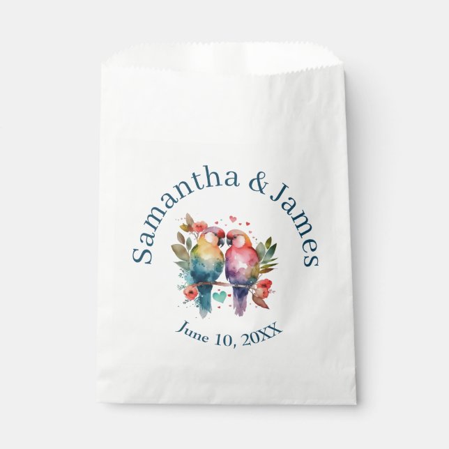 Liebesvögel Wasserfarbenpasten Geschenktütchen (Vorderseite)