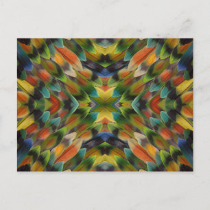 Liebesvogelfeder-Kaleidoskop Postkarte