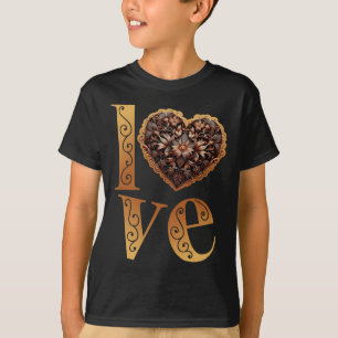 Liebeswort mit romantischer Filigran-Rosaherz T-Shirt