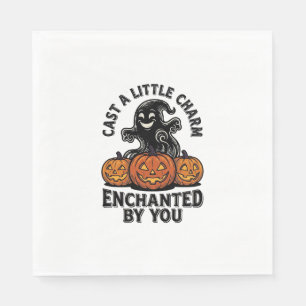Liebeszauber-Geist Vintage Halloween-Kürbis-Kunst_ Serviette
