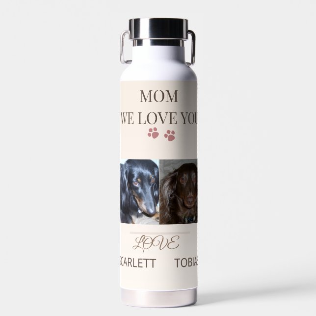 Liebeszeichen von zwei Pfoten Trinkflasche (Vorne)