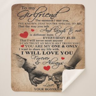 Liebeszitat für Freundin   Das beste Geschenk für  Sherpadecke