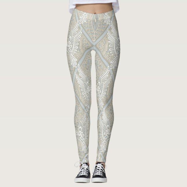 Liebevogel-Spitzesilber Leggings (Vorderseite)
