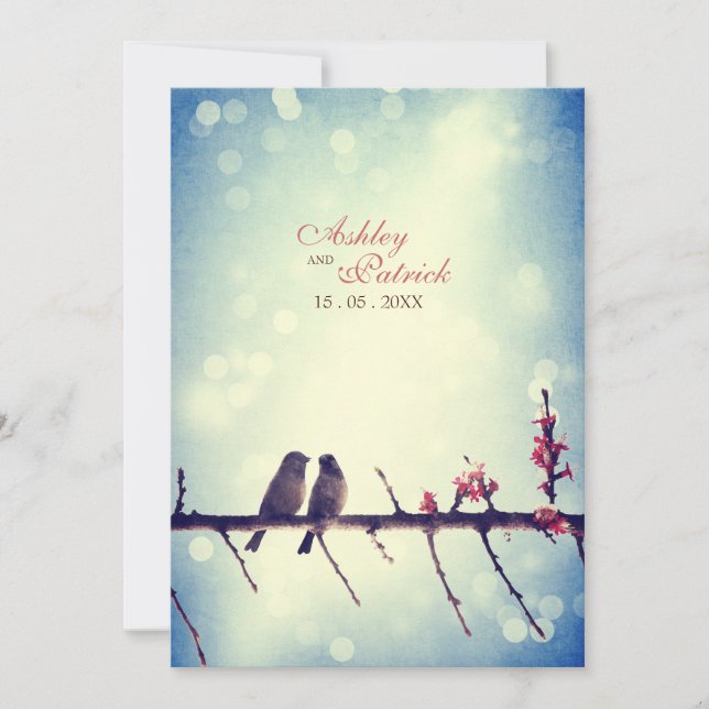 Liebevogelgeschichte 2 einladung (Vorderseite)