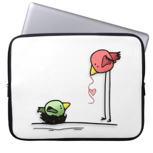 Liebevogelherz-Cartoonbaby-Familienwurm Laptopschutzhülle