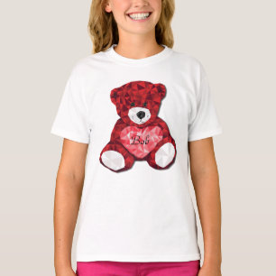 Liebevoll anpassbarer roter Bär zum Valentinstag T-Shirt
