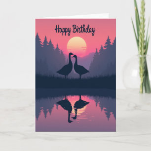 Liebevoll gestaltete Twilight Birds Geburtstagskar Karte