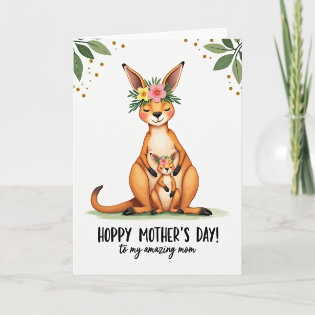 Liebevolle Beuteltiere Mutter Karte (Vorderseite)