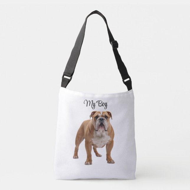 Liebevolle Bulldogge Personalisierte Tasche (Vorderseite)