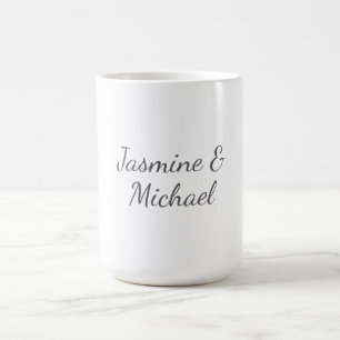 Liebevolle Chic Kalligrafie Paar Namen Hochzeit Kaffeetasse