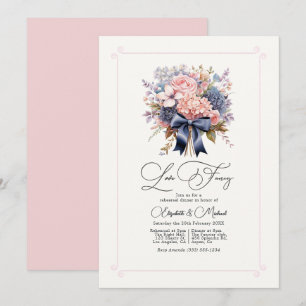 Liebevolle elegante Floralprobe-Dinner-Einladung Einladung