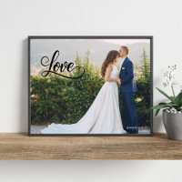 Liebevolle elegante Skript-Hochzeitsfoto-Wandkunst