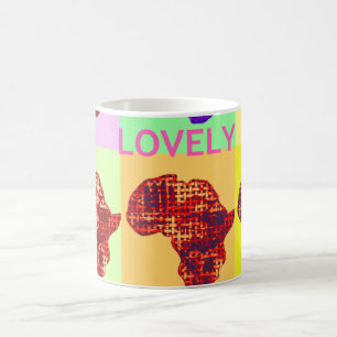 Liebevolle Farbige Afrika-Karte Pop-Art-Design Kaffeetasse