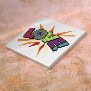 LIEBEVolle Farbige Comic- Pop-Art Fliese