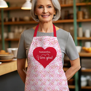 Liebevolle Küchen-Personalisierte Valentins-Schürz Schürze