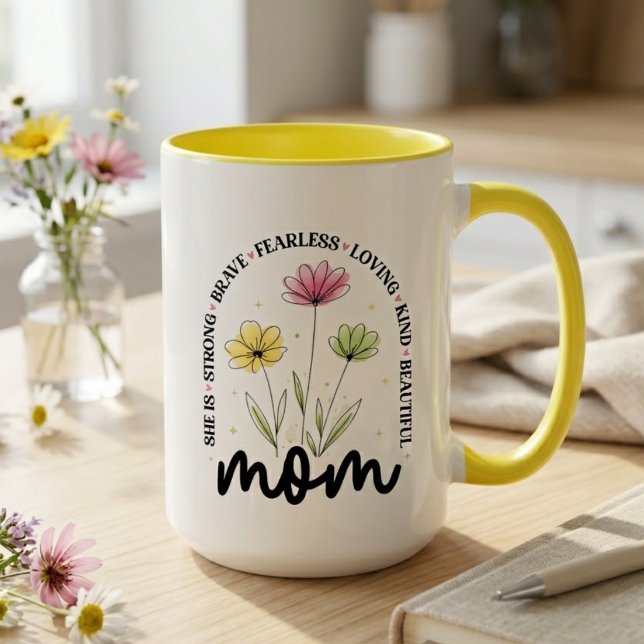 Liebevolle Mutter Blumenwiese Hommage Tasse (wildflower floral mom mug)