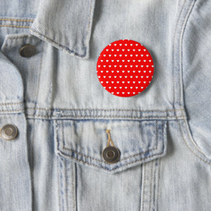 Liebevolle rote weiße Herzen Süßer Valentinstag Li Button