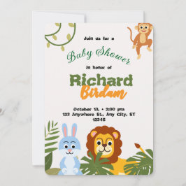 Liebevolle Safari-Baby-Shower-Einladung Einladung