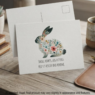 Liebevolle Sage Pastell Florale Kaninchen-Rettung Postkarte