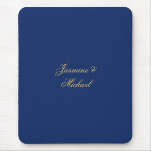 Liebevolle Schicke Kalligrafie-Paarnamen Blau & Go Mousepad