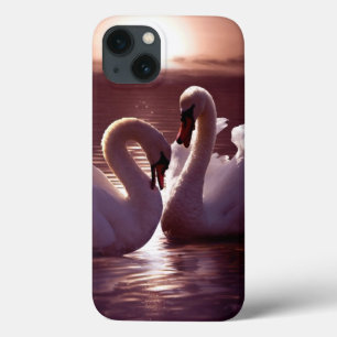 Liebevolle Schwäne, die ein Herz bilden Case-Mate iPhone Hülle