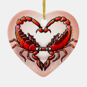 Liebevolle Skorpione Keramikornament