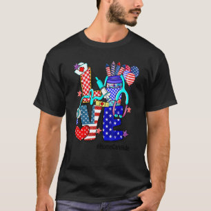 Liebevolle Stethoskop-Feuerwerke der USA-Flagge fü T-Shirt