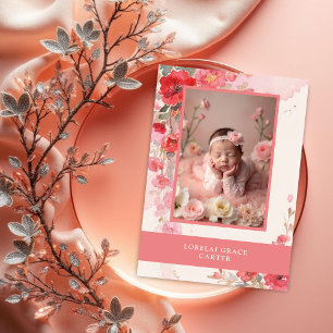 Liebevolle süße Pastell-Korallen-Blumen-Foto-Anden Mitteilungskarte