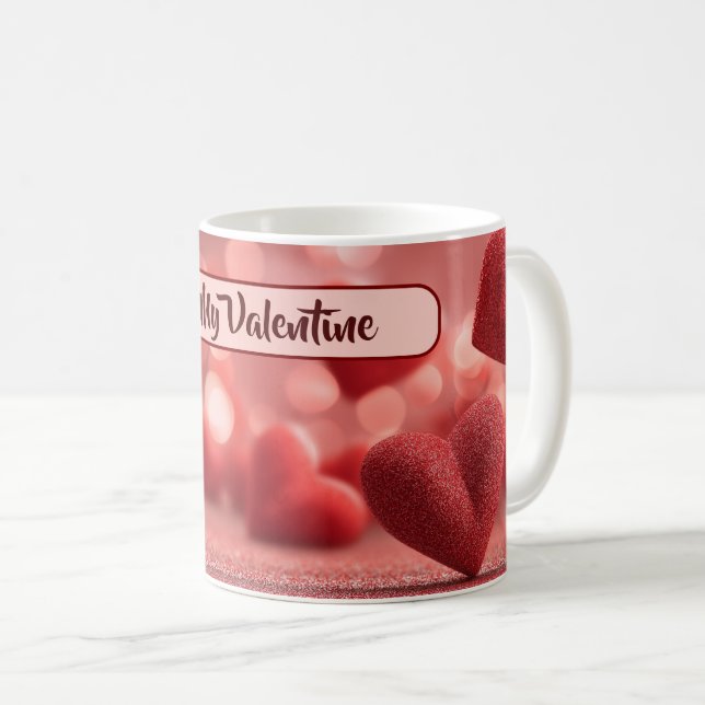 Liebevoller Be My Valentine Kaffeebecher Kaffeetasse (VorderseiteRechts)