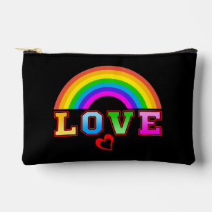 Liebevoller Bunter Regenbogen Rotes Herz Zubehörtasche